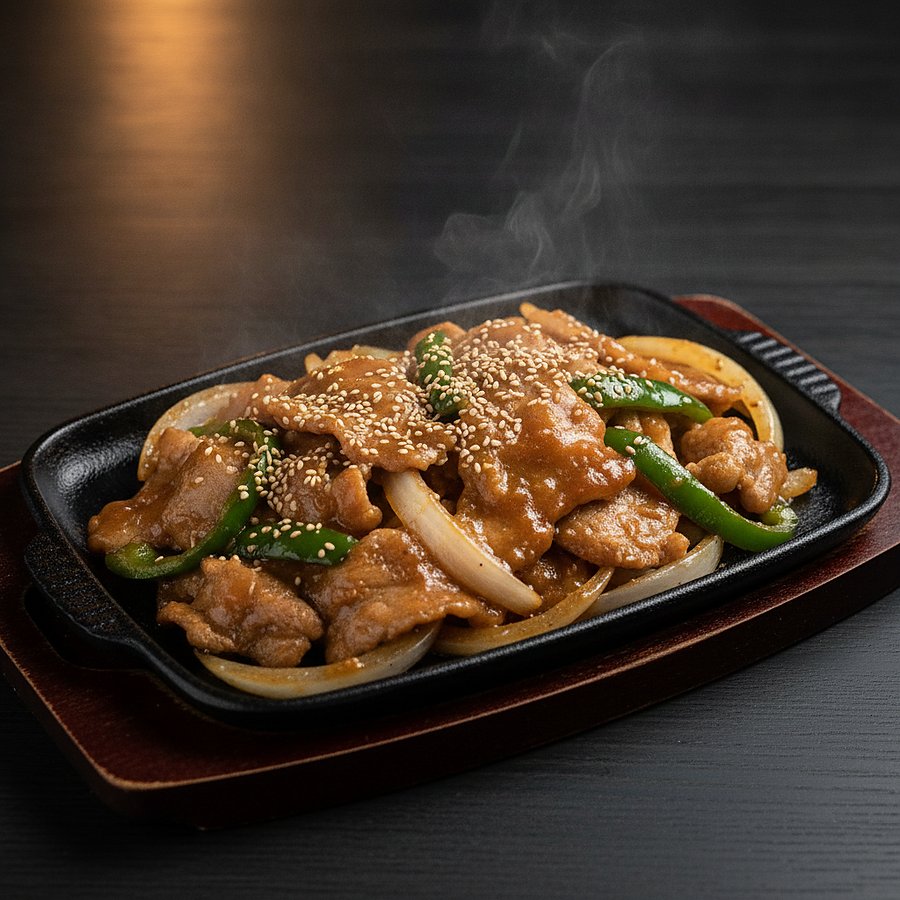 生姜焼き — 玉ねぎと一緒に焼いた豚の生姜焼き